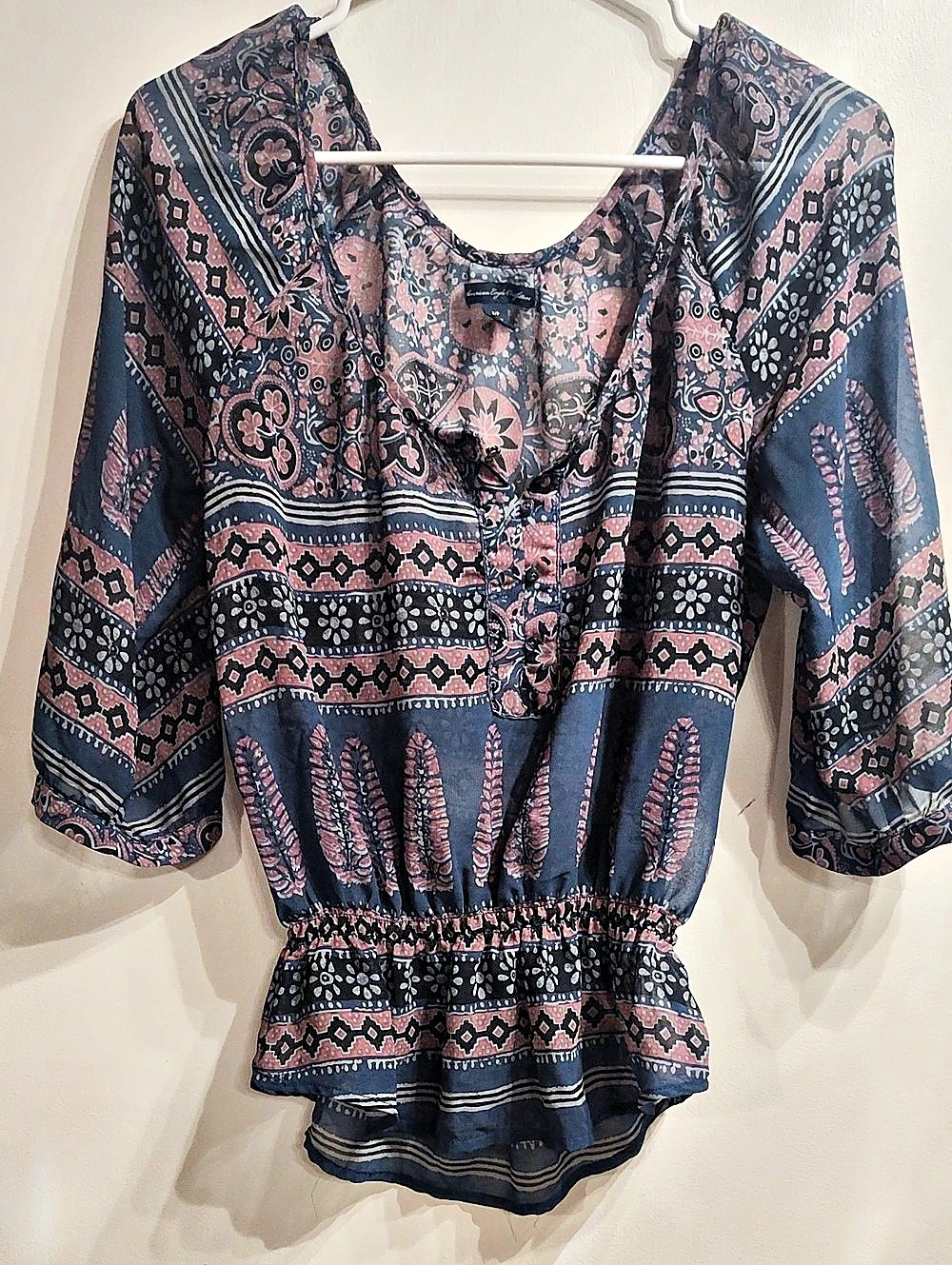American Eagle Outfitters Printed Blouse Size Small